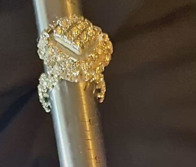 Resin rhinestone cluster ring